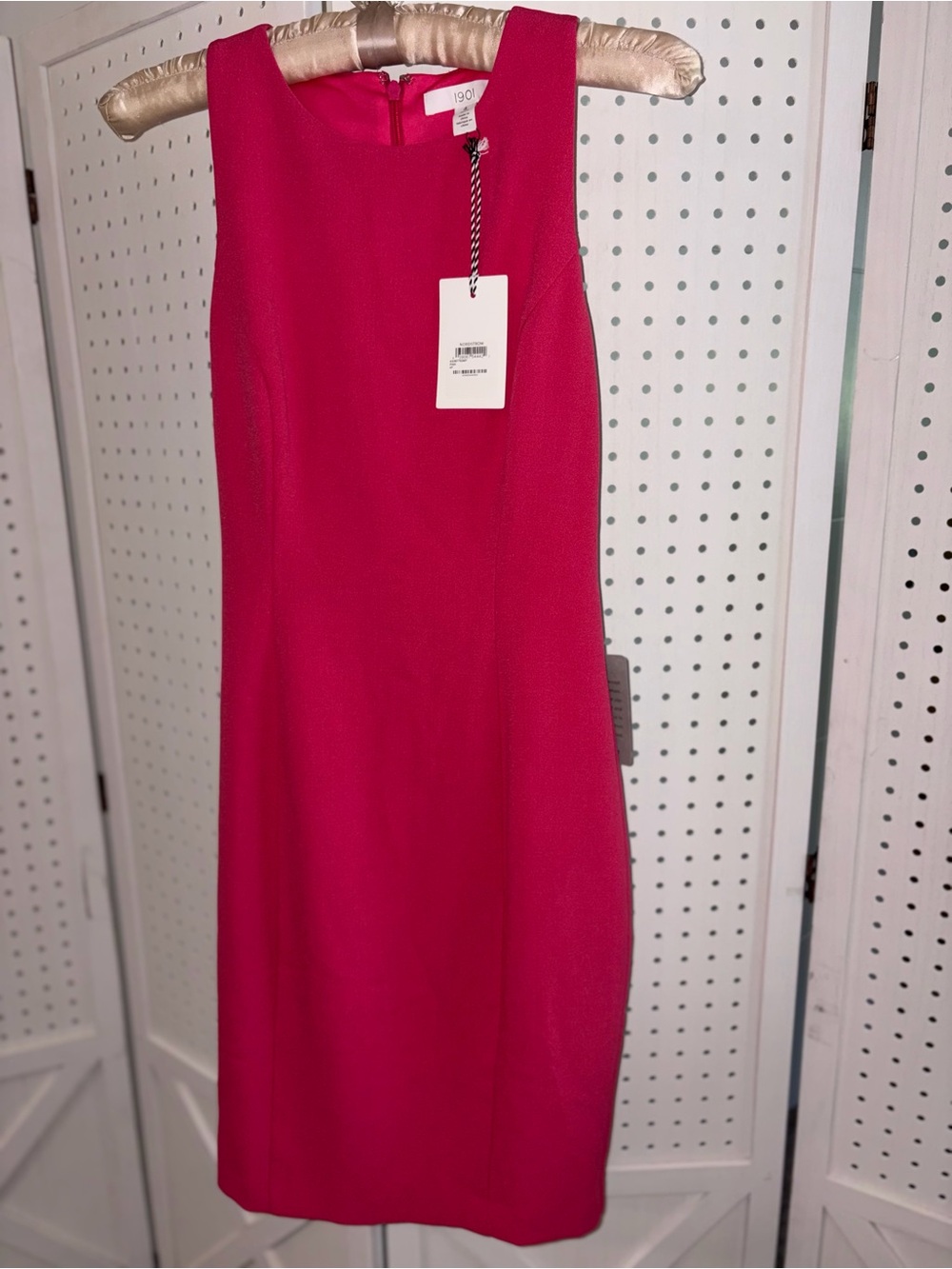 NWT!! Nordstrom 1901 Hot Pink Bow-Back Sleeveless Dress